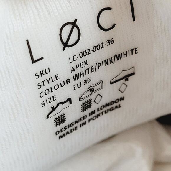 NWOB Loci Collab Nicki Minaj Bio Leather Low Top Platform Sneakers White & Pink - Picture 9 of 13